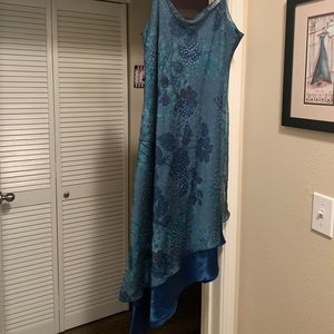 Asymmetrical dress with rhinestone detail